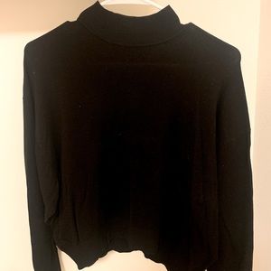 Black long sleeved turtle neck sweater